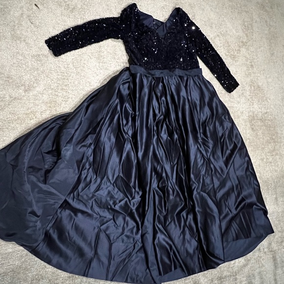 Dresses & Skirts - Navy blue sequin ball gown size 20-22